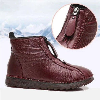 2023 popular winter boots！Women's Leather Non-Slip Ankle Boots