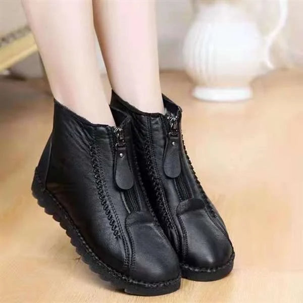 2023 popular winter boots！Women's Leather Non-Slip Ankle Boots