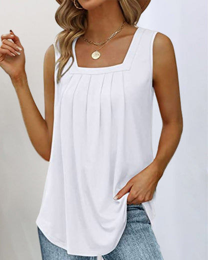 Square Neck Sleeveless Tank Top