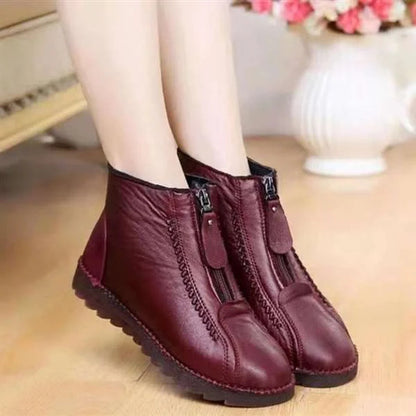 2023 popular winter boots！Women's Leather Non-Slip Ankle Boots