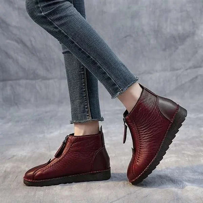 2023 popular winter boots！Women's Leather Non-Slip Ankle Boots